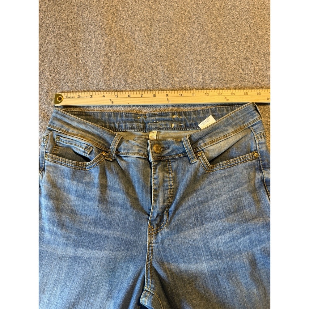 Seven7 Women's Size 10 Jeans Bootcut Stretch light Wash Mid rise Flap Pocket - Picture 8 of 10